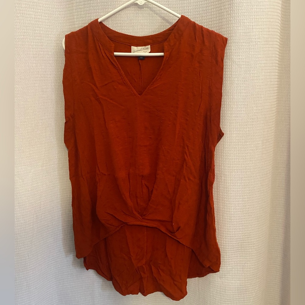High low orange blouse